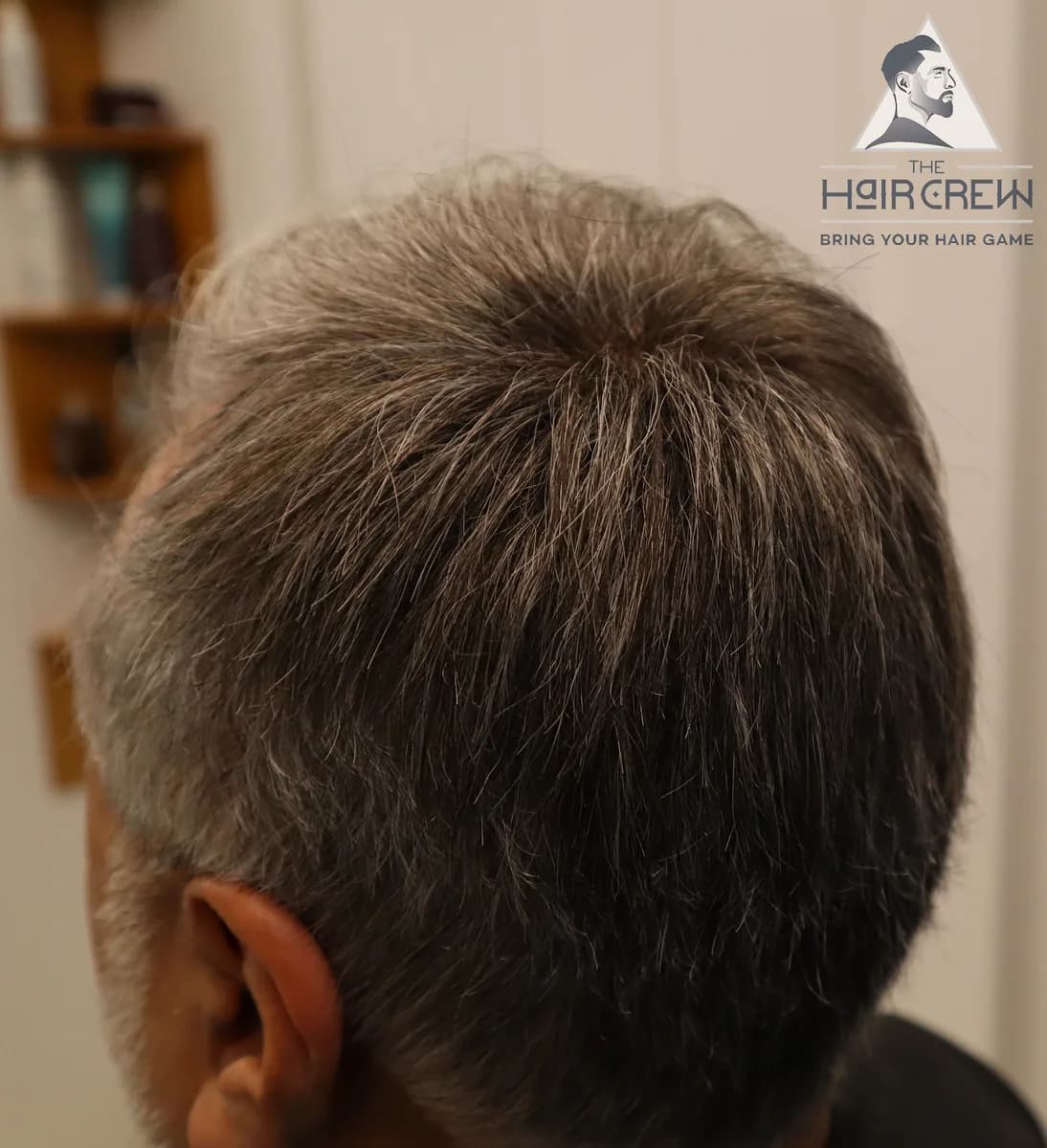 Hair Crew client showing his finished, natural-looking hair system