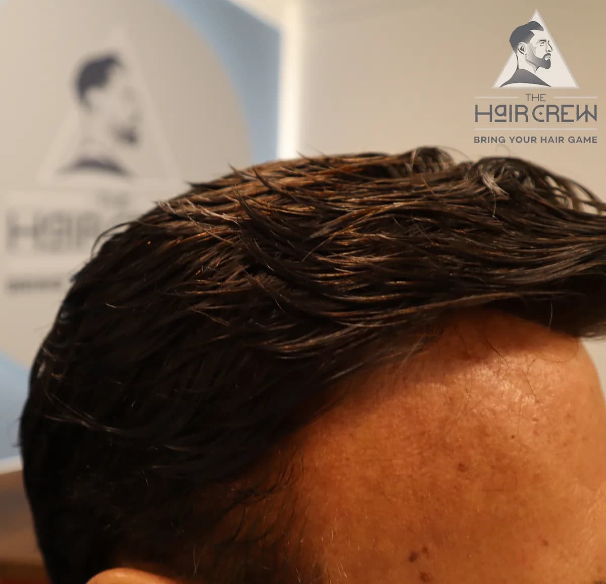 Hair Crew client showing his finished, natural-looking hair system