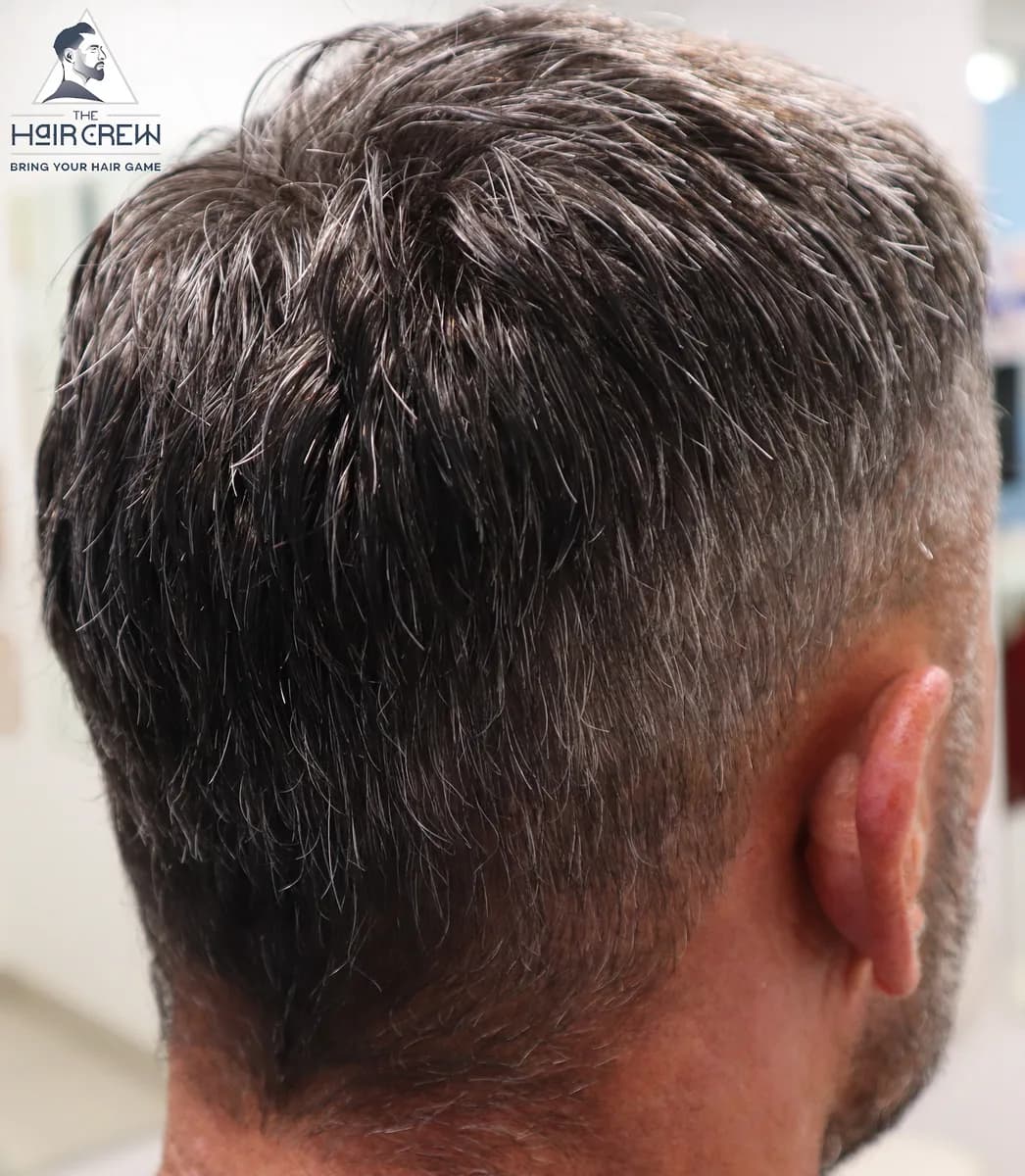 Hair Crew client showing his finished, natural-looking hair system